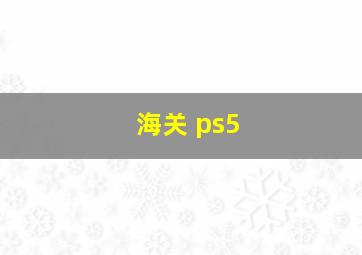 海关 ps5